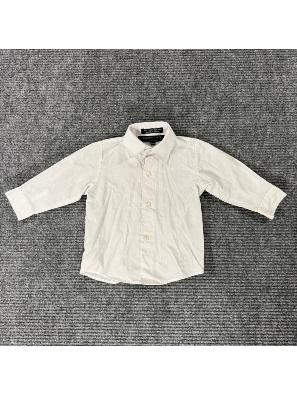 White Button Shirt 6-9M Baby Toddlers Andrew Fezza